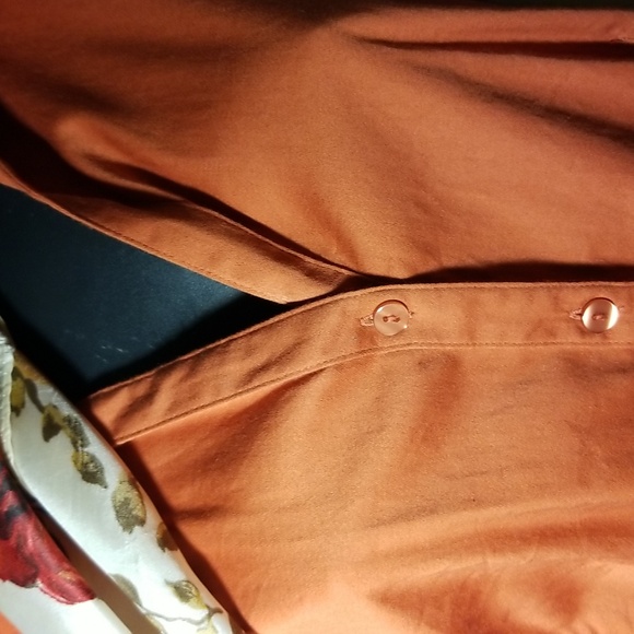 Sz L CLEO Long sleeved Orange Blouse - Picture 7 of 7